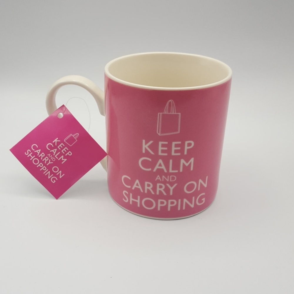 Keep Calm and Carry On Shopping Ceramic Coffee Cup - Picture 5 of 6